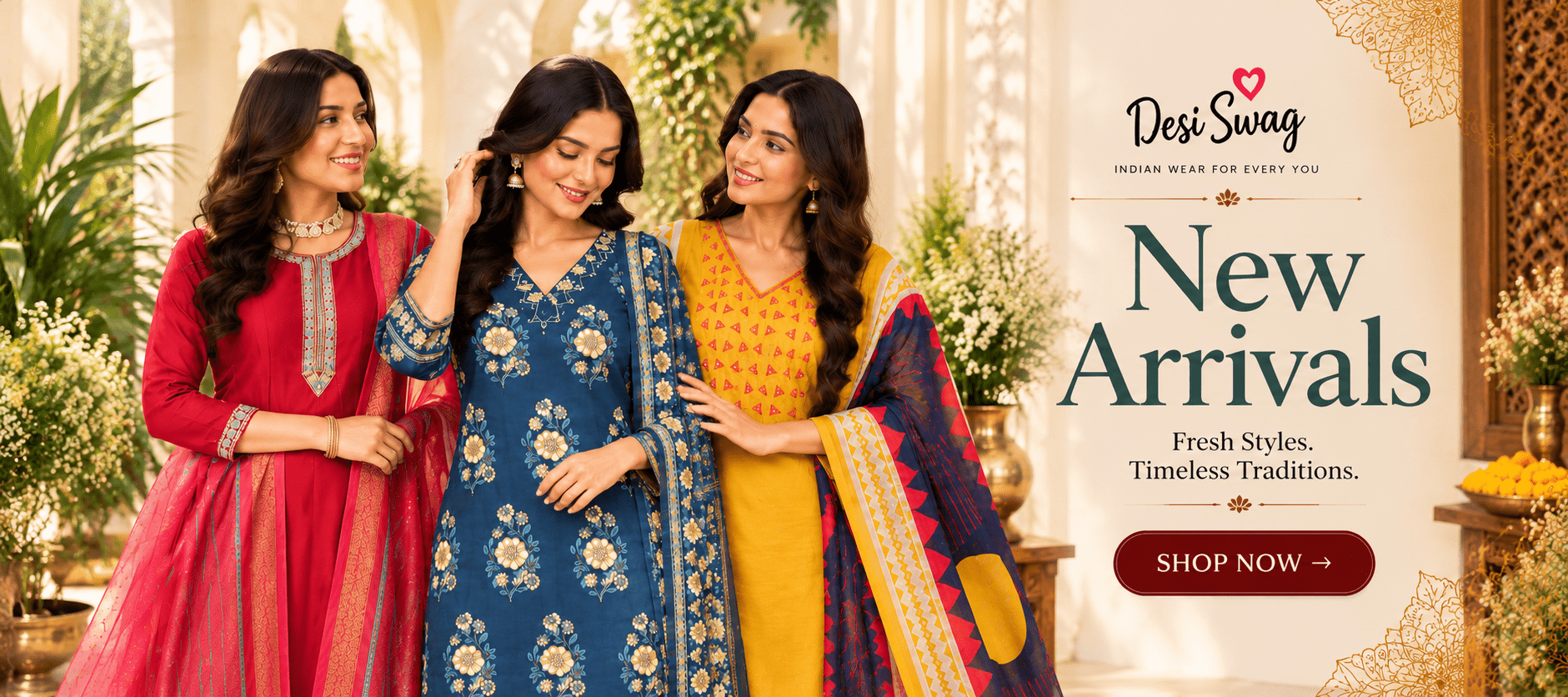 Desi Swag New Arrivals — three friends in new styles, shop now