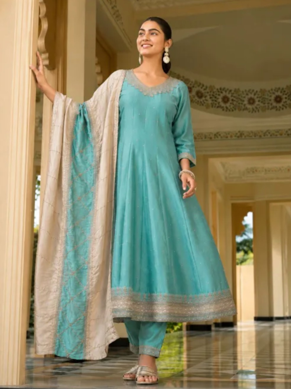 Women’s ethnic wear in turquoise